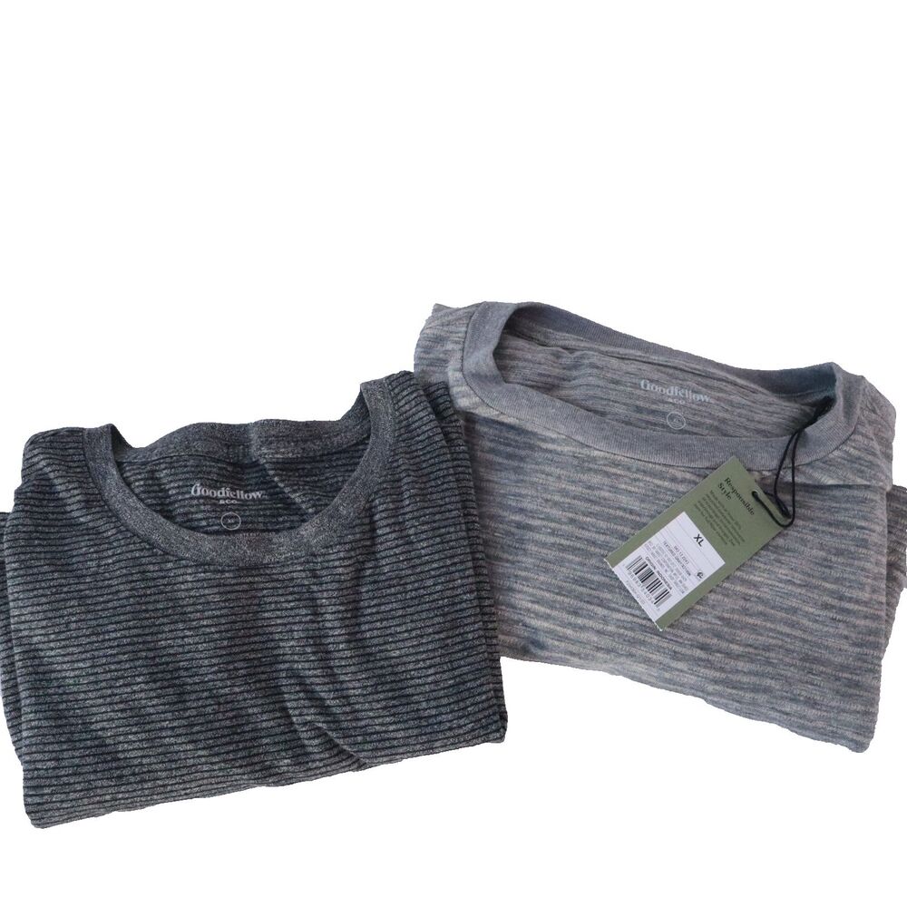 Goodfellow & Co Mens Crew Neck t-shirts set of 2  (1) NEW (1) used Size XL Grays